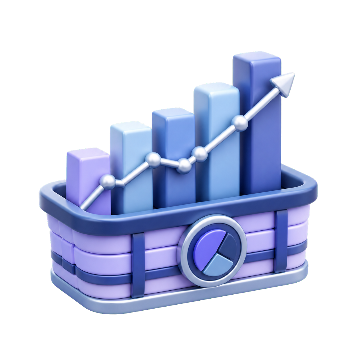 3D diversified market basket representing indices